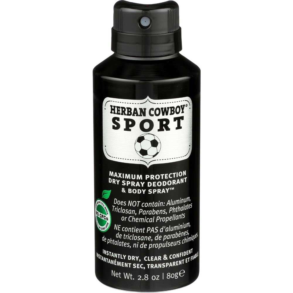 Herban Cowboy Sport Dry Spray Deodorant and Body Spray, 2.8 Ounce