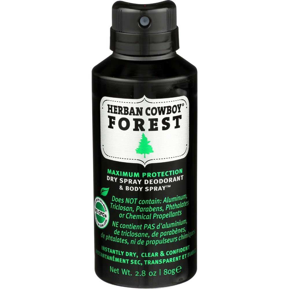 Herban Cowboy Forest Dry Spray Deodorant and Body Spray, 2.8 Ounce