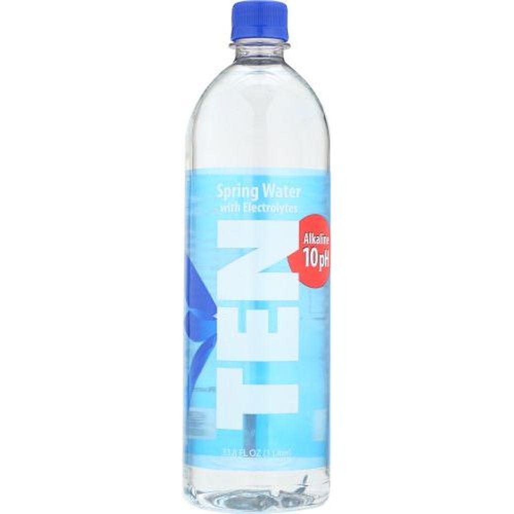 Ten Water Alkaline 10 pH Spring Water with Electrolytes, 33.8 Fluid Ounce -- 12 per case