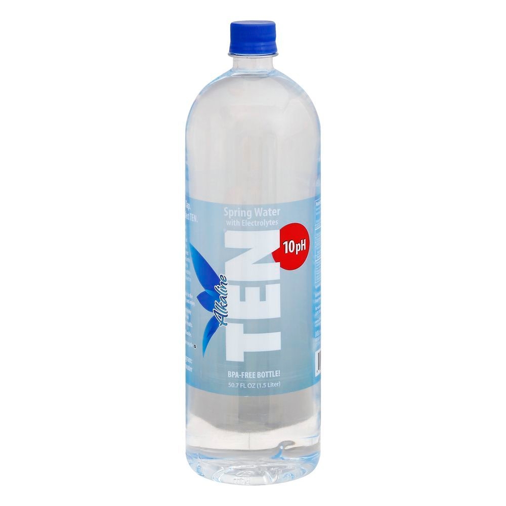 Ten Alkaline with 10 PH Electrolytes Spring Water, 1.5 Liter -- 12 per case