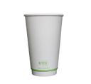 KITCH 24/7 White Compostable Smooth Insulated Paper Hot Cup, 16 Ounce -- 500 per case