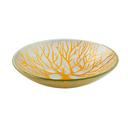 Rosseto Kalderon Radici Mustard 14 inch Round Handmade Glass Bowl, 14.2 x 14.2 x 3.1 inch