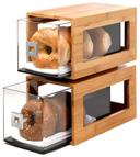 Rosseto Two Tier Bamboo Column with Drawer, 7 x 12.25 x 14.5 inch