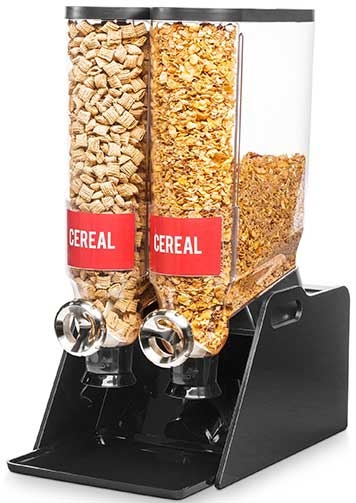 Rosseto Pro Bulk 2 Container Tabletop Dispenser with Black Acrylic Stand and Tray, 13 x 20.5 x 25.1 inch