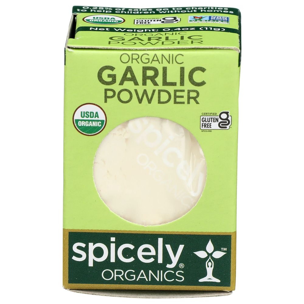 Spicely Organics Garlic Powder, 0.4 Ounce Box -- 6 per case