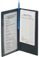 Winco Black Server Book with Clear Sleeve, 9 1/4 x 4 1/2 inch -- 96 per case