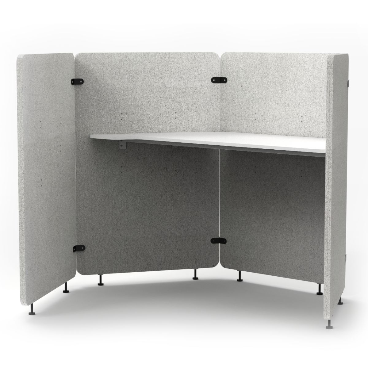 Luxor Reclaim 4-Panel Acoustic Work Pod, 73 x 62.75 x 54.5 inch