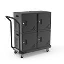 Luxor Black 40-Device Modular Charging Cart, 39 x 15.5 x 39.5 inch