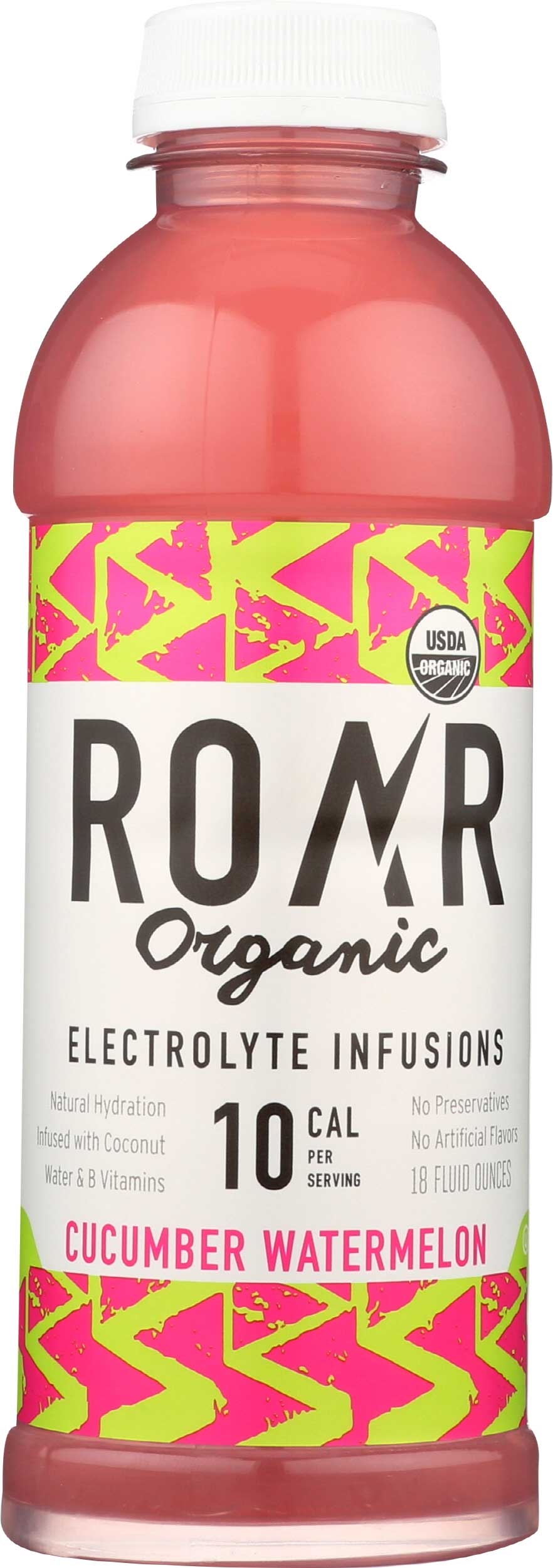 Roar Organic Cucumber Watermelon Electrolyte Infusion Sports Drink, 18 Ounce -- 12 per case