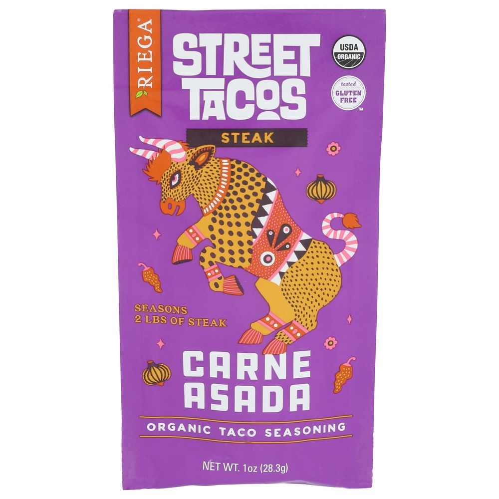 Riega Foods Organic Carne Asada Street Taco Seasoning, 1 Ounce -- 8 per case