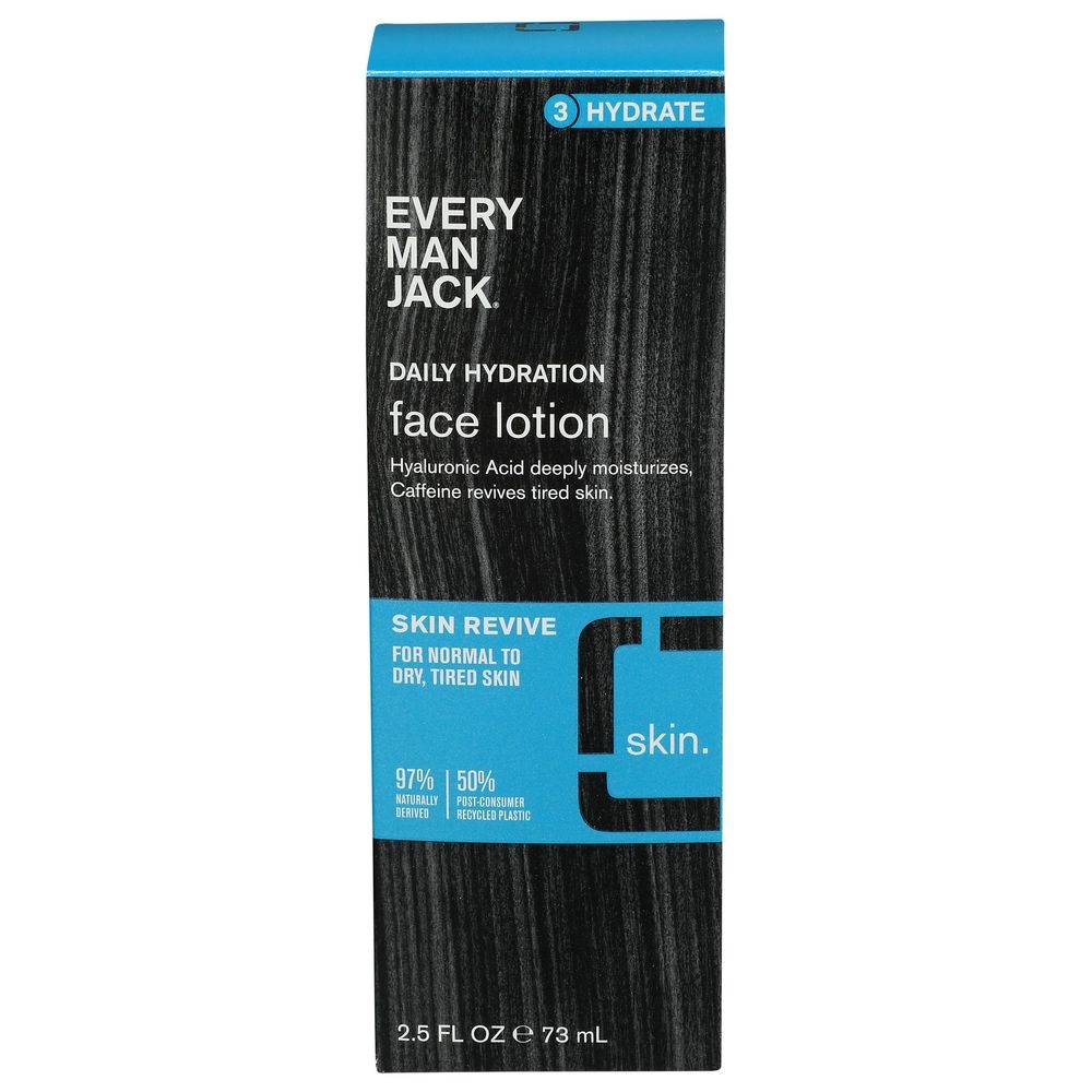 Every Man Jack Daily Hydration Skin Revive Face Lotion, 2.5 Fluid Ounce