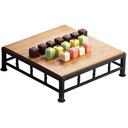 Cal-Mil Iron Square Riser with Bamboo Top, 12 x 12 x 3 inch