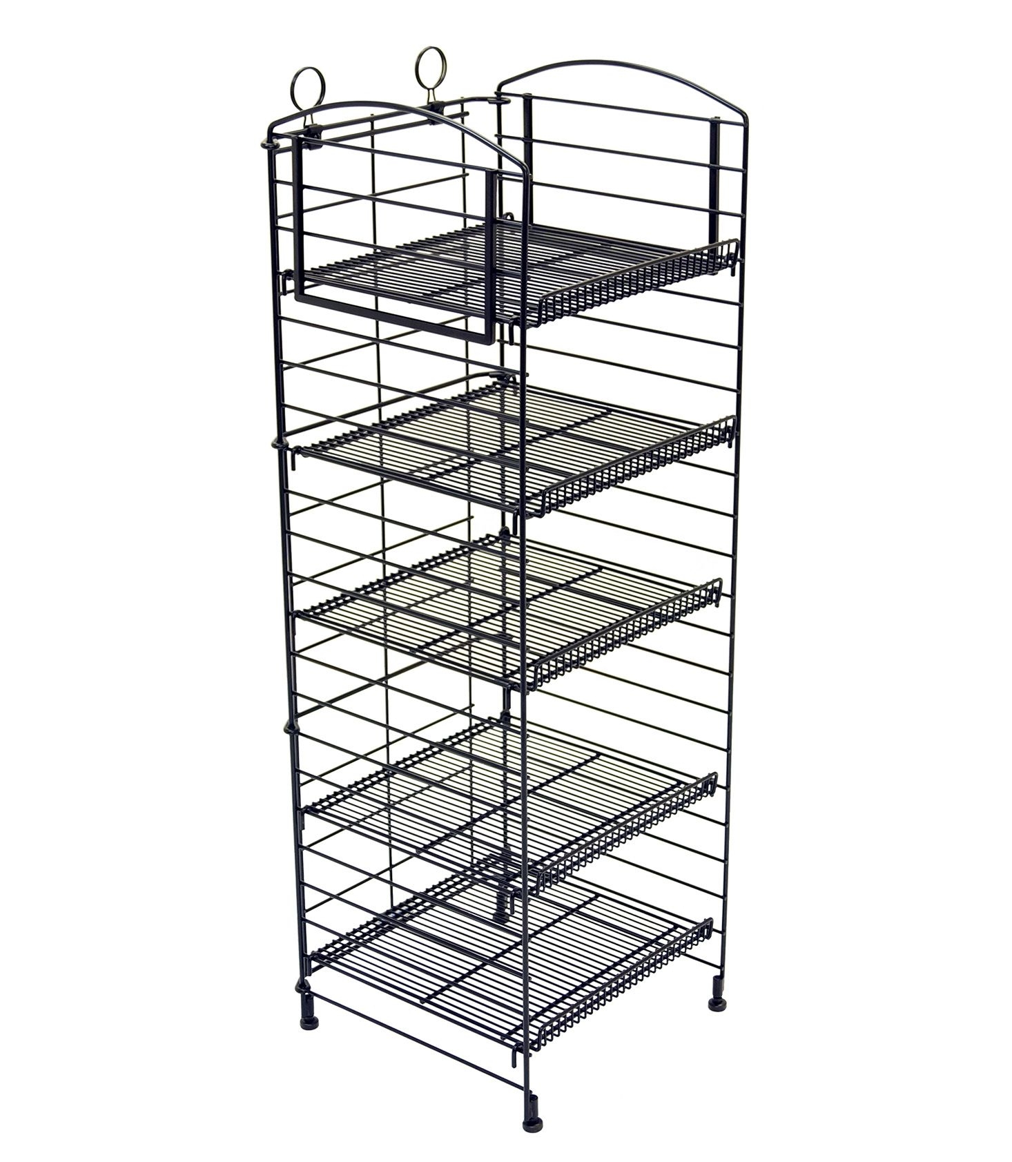 Mobile Merchandisers Radius Top 5-Shelf Fold-Up Matte Black