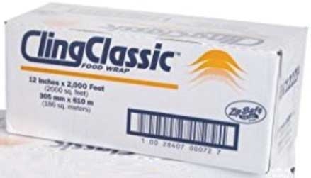 Bunzl Cling Classic Zipsafe Film, 12 inch x 2000 Feet -- 1 roll