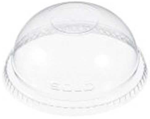 Dart Clear Polyethylene Terephthalate Dome Lid Only without Hole -- 1000 per case