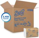Scott Essential C Fold 1 Ply White Paper Towel, 13.15 x 10.125 x 10.75 inch -- 2400 per case