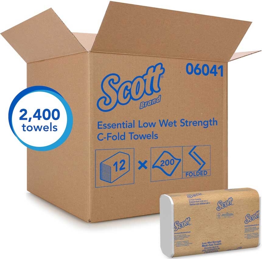 Kimberly Clark Scott Essential Transportation Low Wet Strength C Fold Towel -- 2400 per case