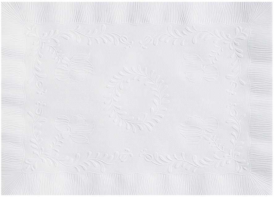 Hoffmaster White Paper Anniversary Emboss Straight Edge Placemat, 10 x 14 inch -- 1000 per case