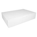 Southern Champion Tray Rectangular Paper White Plain Half Sheet Lock Corner Cake Box, 19 x 14 x 4 inch -- 50 per case