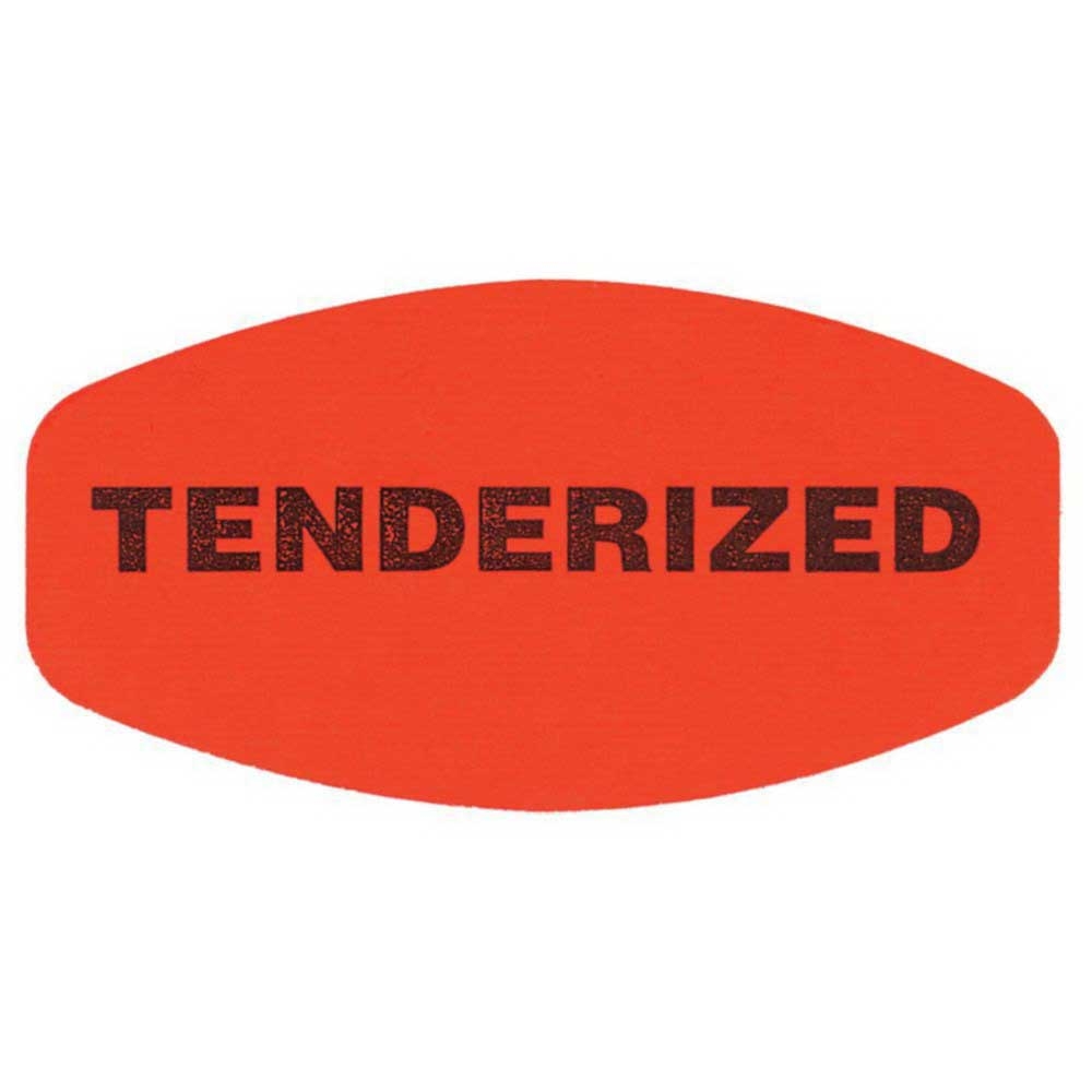 Bollin Label Red Glow Small Oval Tenderized Label - 1000 per roll