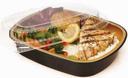 HFA Large Black with Gold Carry Out Gourmet to Go Base and Lid -- 50 per case