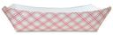 SQP Number 500 White/Red Plaid Paper Food Tray -- 500 per case