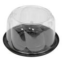 Pactiv Black Polyethylene Terephthalate 8 inch Cake Base with 4.25 inch Clear Swirl Dome Lid -- 100 per case