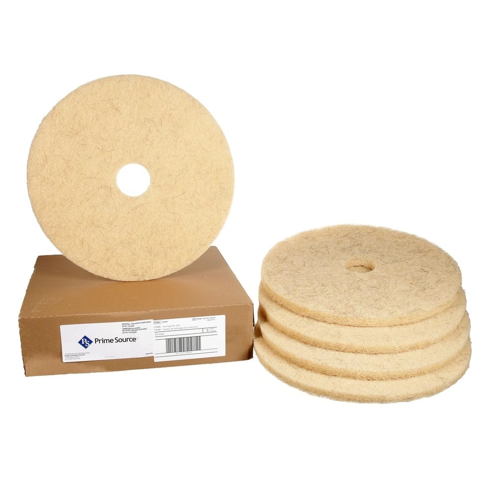 Prime Source Natural Polyester Circle Hair Burnishing Floor Pad, 20 inch -- 5 per case