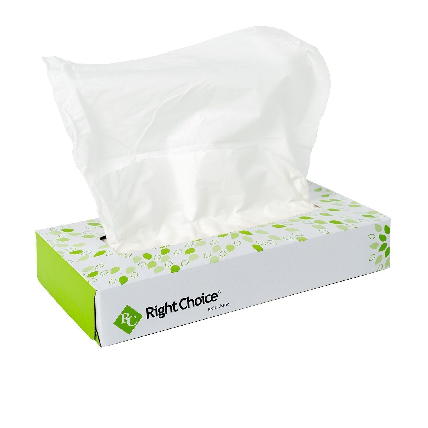 Right Choice White Paper 2 Ply Facial Tissue, 7.9 x 7.9 inch -- 3000 per case.