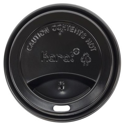 Karat Polypropylene Black Sipper Dome Lid for 10-24 Ounce Hot Cup -- 1000 per case.
