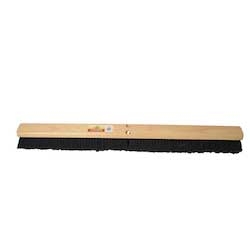 Janico Brown Polypropylene Bristle Wood Block Push Broom, 36 inch