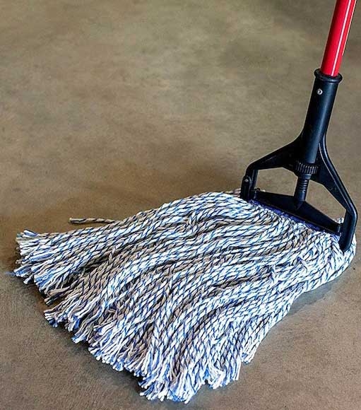 Bison Office 4 Ply White and Blue Loopend Finish Mop, 18 X 5.75 X 1 inch -- 24 per case