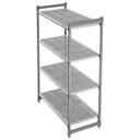 Cambro Camshelving Basics Plus Brushed Graphite 4 Vented Shelf Stationary Starter Unit, 24 x 54 x 64 inch