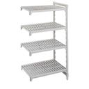 Cambro Camshelving Premium Speckled Gray 4 Vented Shelf Stationary Add On Unit, 21 x 24 x 72 inch