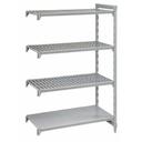 Cambro Camshelving Premium Speckled Gray 3 Vented and 1 Solid Shelf Stationary Add On Unit, 21 x 24 x 72 inch