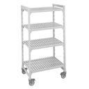 Cambro Camshelving Premium Speckled Gray 4 Vented Shelf Mobile Starter Unit, 18 x 48 x 67 inch