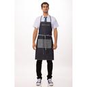 Chef Works Indigo Blue Manhattan Bib Apron, 34 inch Long x 30 inch Wide