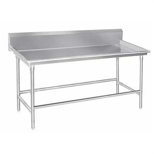 Stainless Steel 3 inch Raised Edge Sort Table with 10 inch Backsplash. Size: 30 X 96 inch.