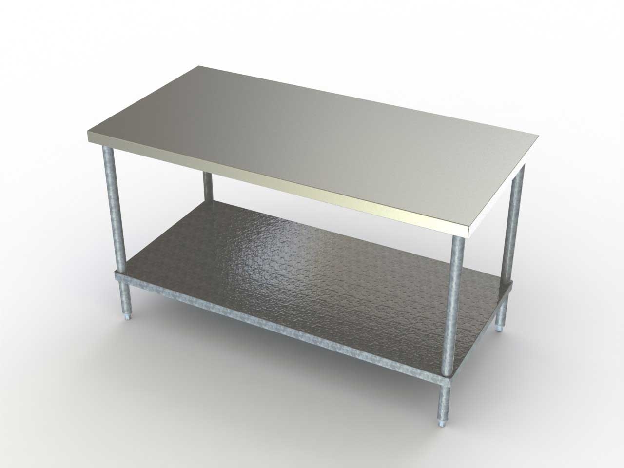 Aero Budget 16 Gauge 430 Stainless NSF Work Table with Galvanized Undershelf, 24 x 96 x 35 inch.