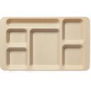 Cambro Black Camwear Polycarbonate 2 x 2 Compartment School Tray, 15 x 9 inch -- 24 per case.