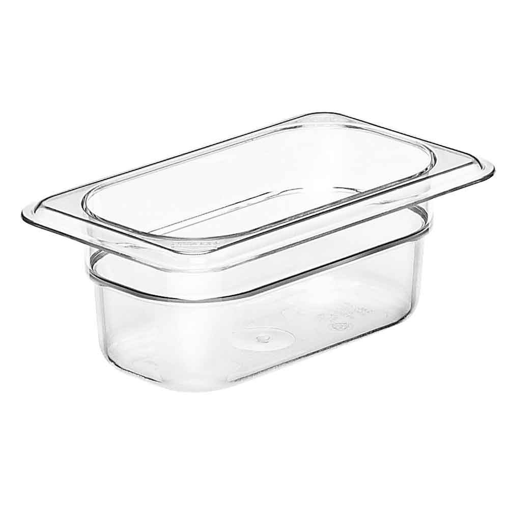 Cambro One Ninth Size Plastic Food Pan, Clear, 2 inch -- 6 per case
