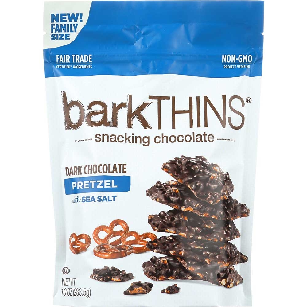 Bark Thins Pretzel with Sea Salt Snacking Dark Chocolate, 10 Ounce -- 9 per case.