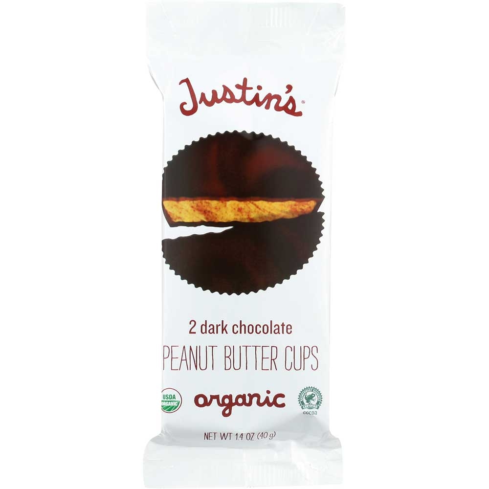 Justins Nut Butter Dark Chocolate Peanut Butter Cup, 1.4 Ounce -- 12 per case.