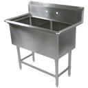 John Boos 16 Gauge Stainless Steel Two Bowl Sink without Drainboard, 41 1/8 x 23 1/2 inch.
