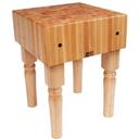 John Boos Black Base Maple AB Butcher Block Table, 18 x 18 x 10 inch.