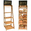 John Boos Maple 5 Shelf Cutting Board Display Rack, 27 x 27 x 72 inch.