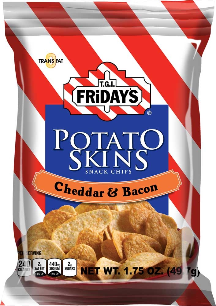 TGI Fridays Cheddar and Bacon Potato Skins - 1.75 oz. bag, 55 per case