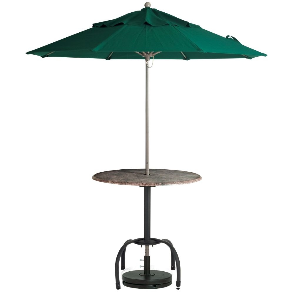 Grosfillex Windmaster Round Forest Green Fiberglass Umbrella with Aluminum Pole, 7.5 Feet.
