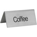 Winco Stainless Steel Coffee Tent Sign, 3 x 1 1/4 x 1 1/2 inch -- 12 per case.