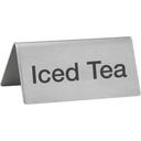 Winco Stainless Steel Iced Tea Tent Sign, 3 x 1 1/4 x 1 1/2 inch -- 12 per case.